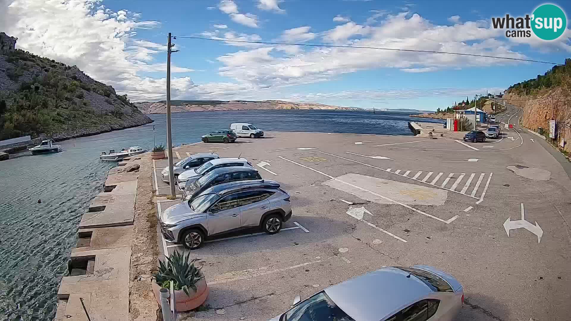 Webcam Prizna ferry port to Pag island