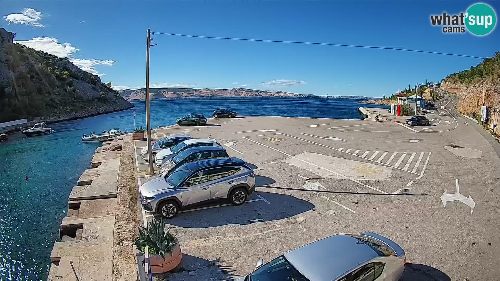 Webcam Prizna ferry port to Pag island