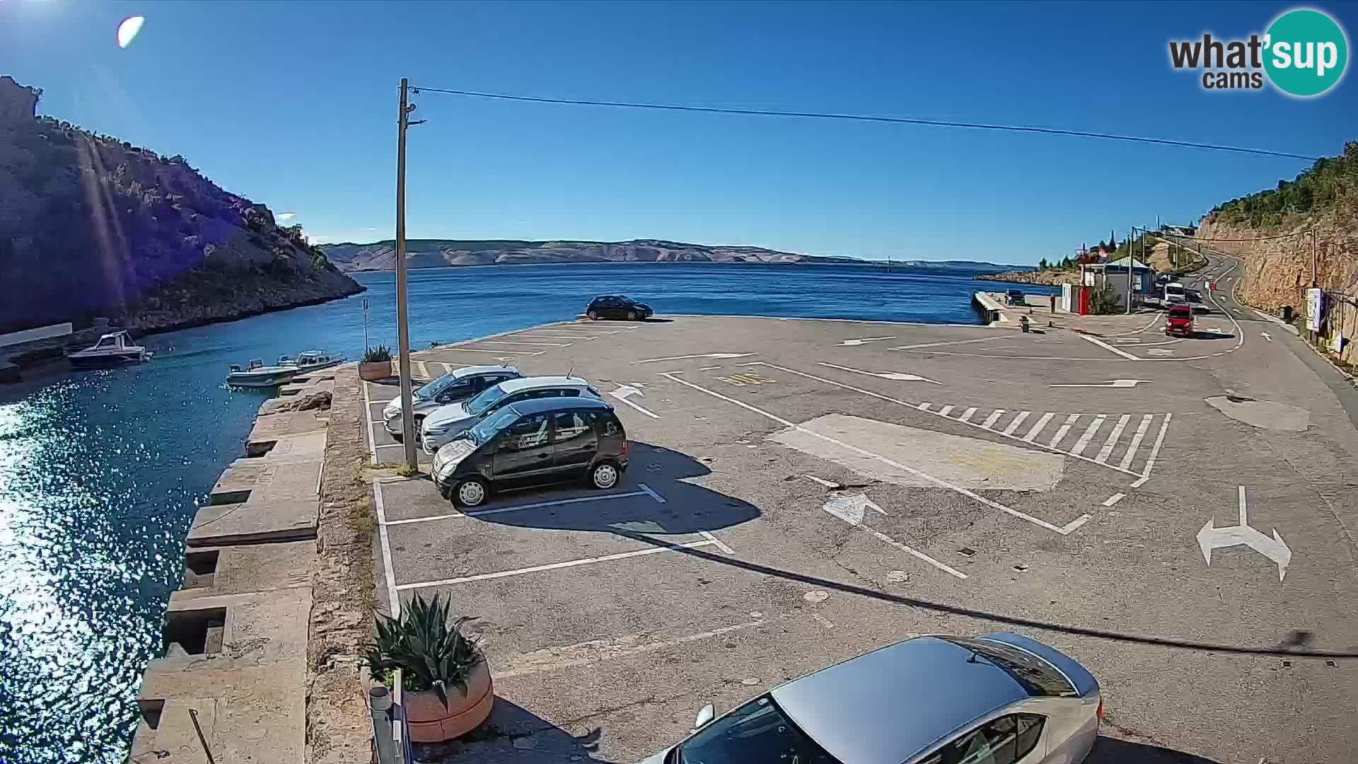 Webcam Prizna ferry port to Pag island