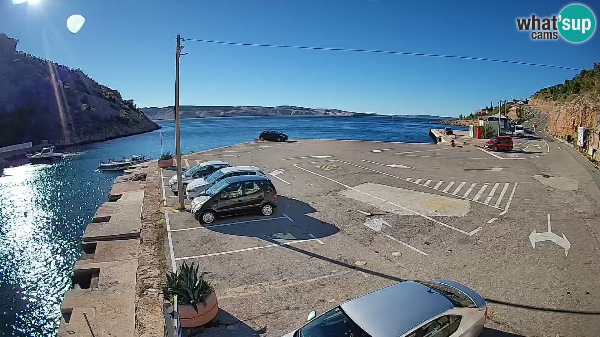 Webcam port de ferry de Prizna – vers l’île de Pag