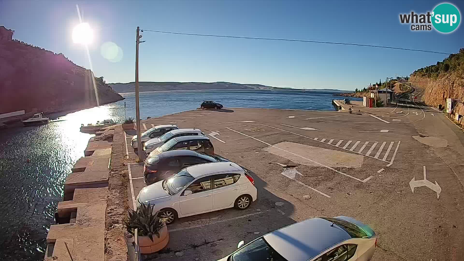 Webcam Prizna ferry port to Pag island