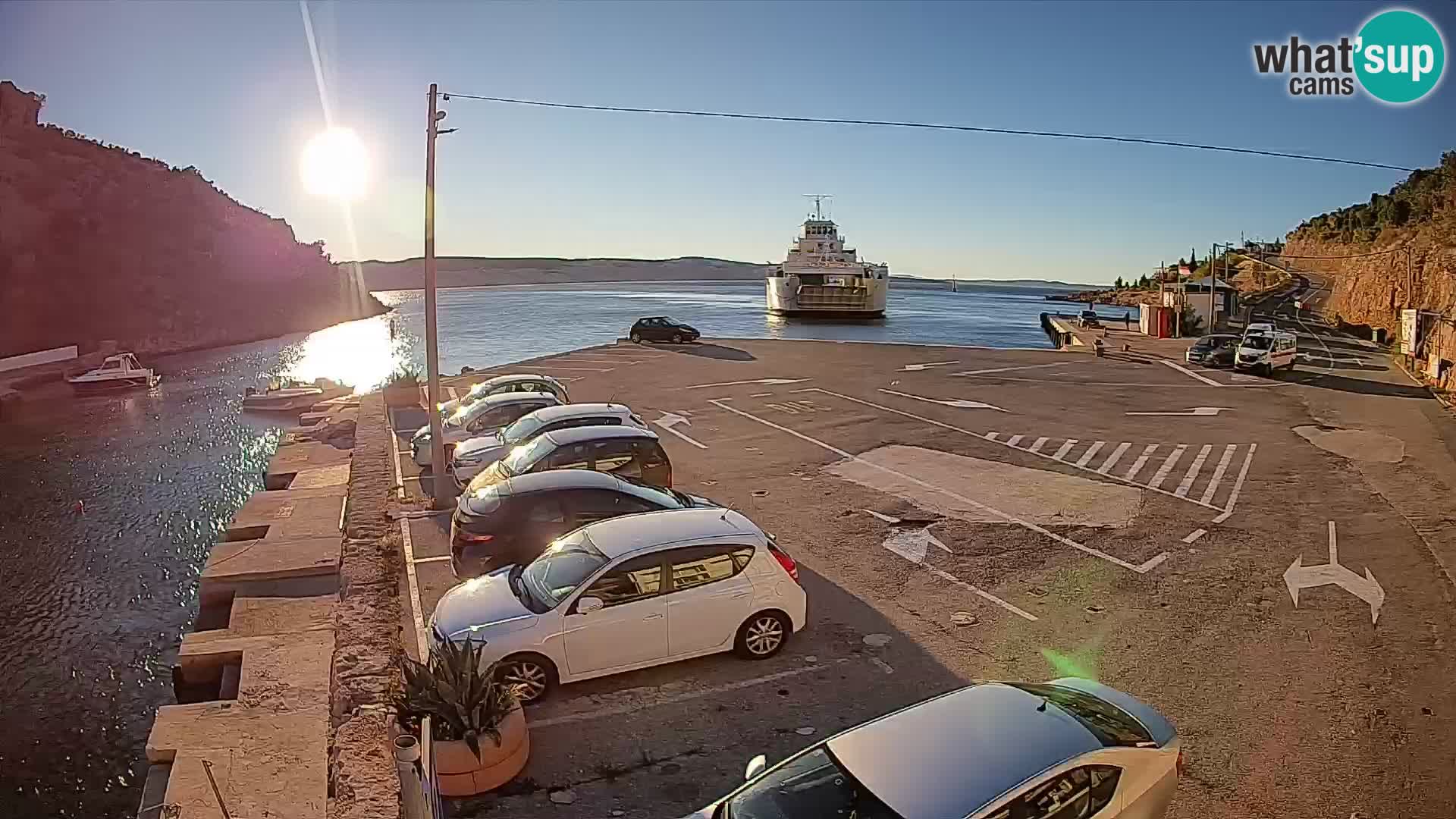 Webcam Fährhafen Prizna – zur Insel Pag