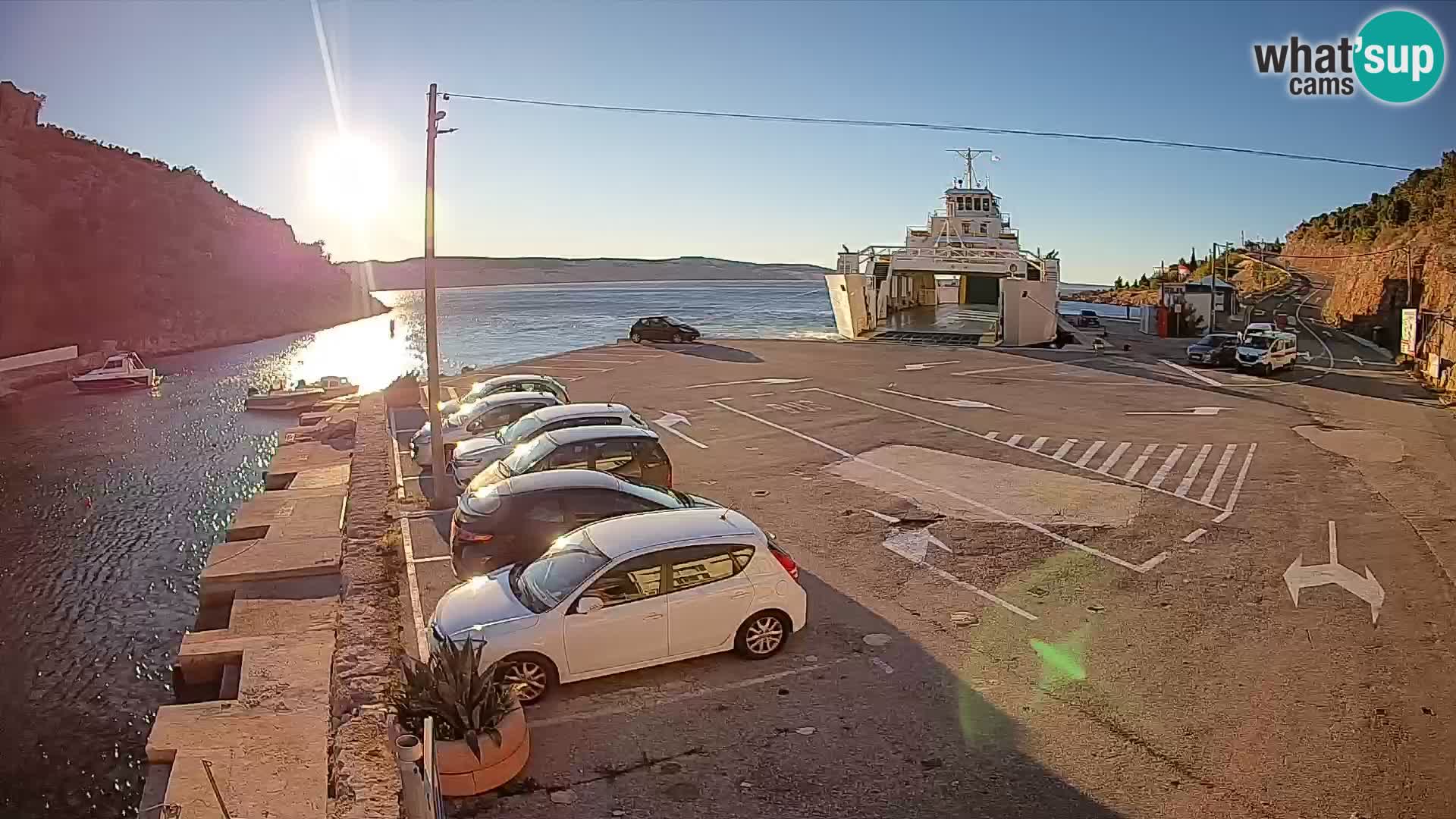 Webcam Fährhafen Prizna – zur Insel Pag