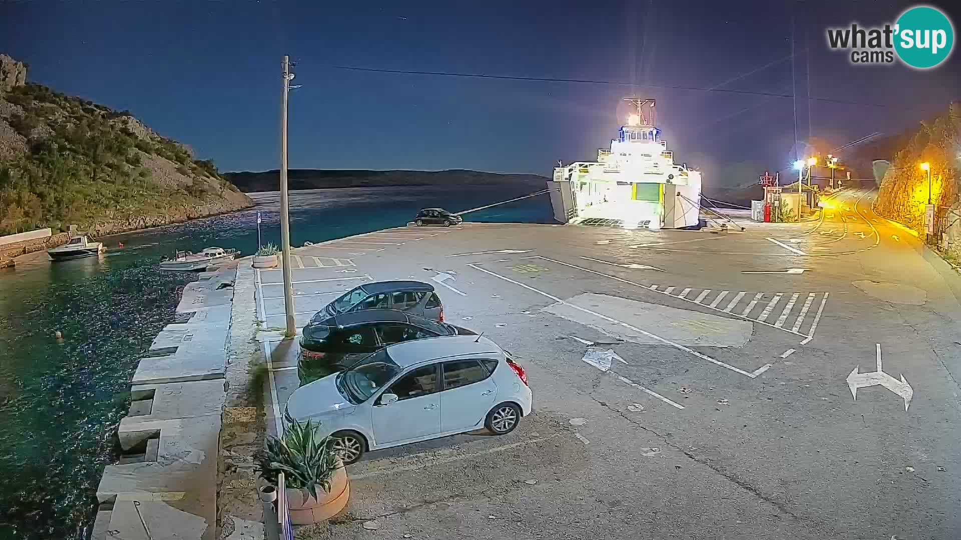 Webcam port de ferry de Prizna – vers l’île de Pag