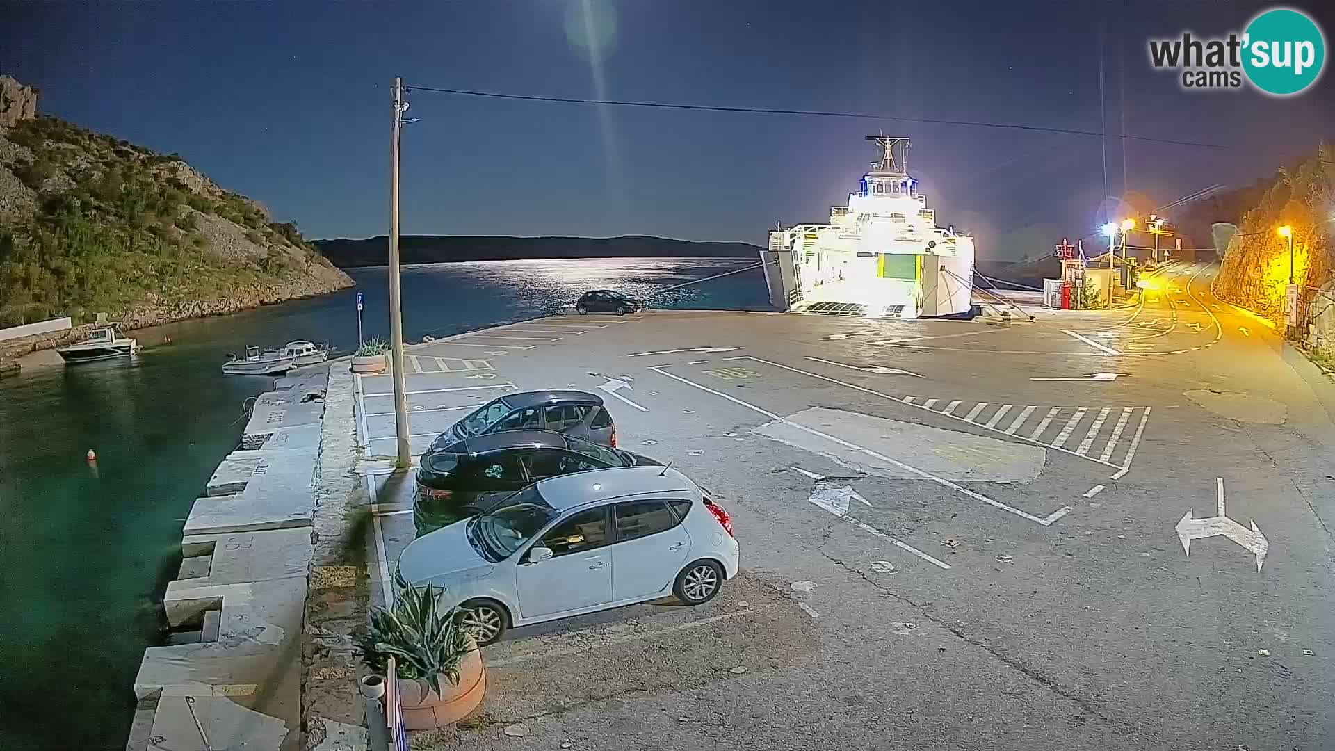 Webcam port de ferry de Prizna – vers l’île de Pag