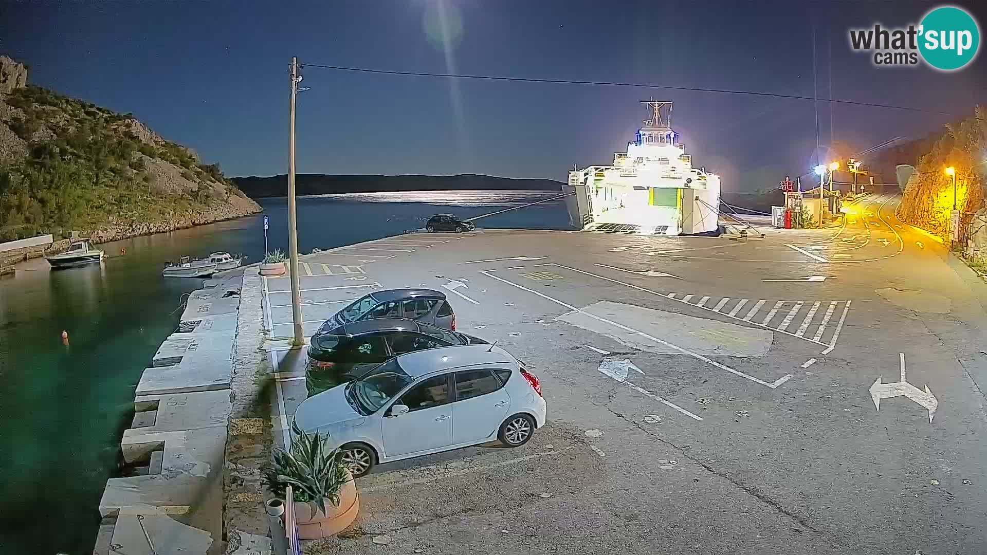 Webcam port de ferry de Prizna – vers l’île de Pag