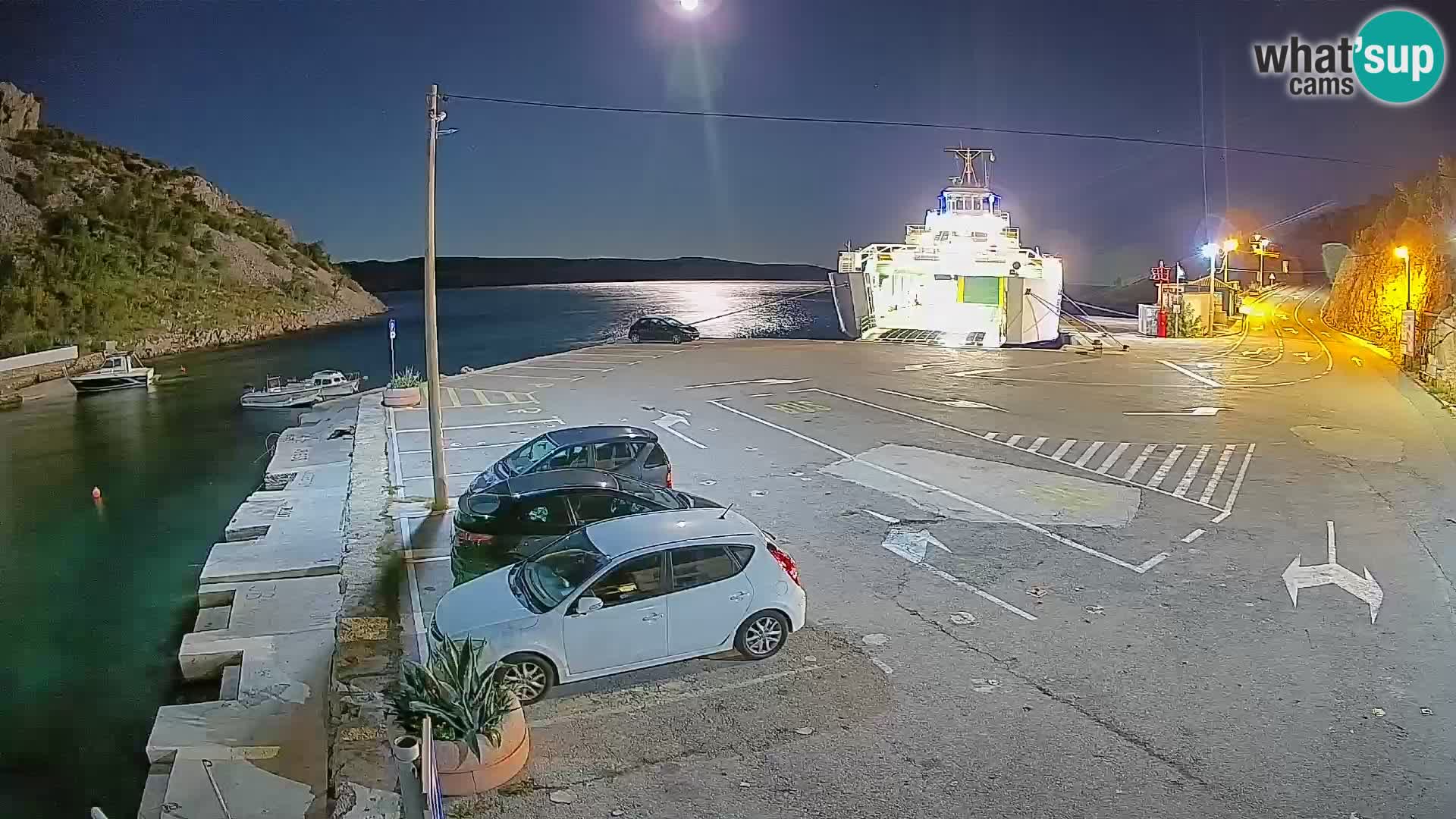 Webcam port de ferry de Prizna – vers l’île de Pag