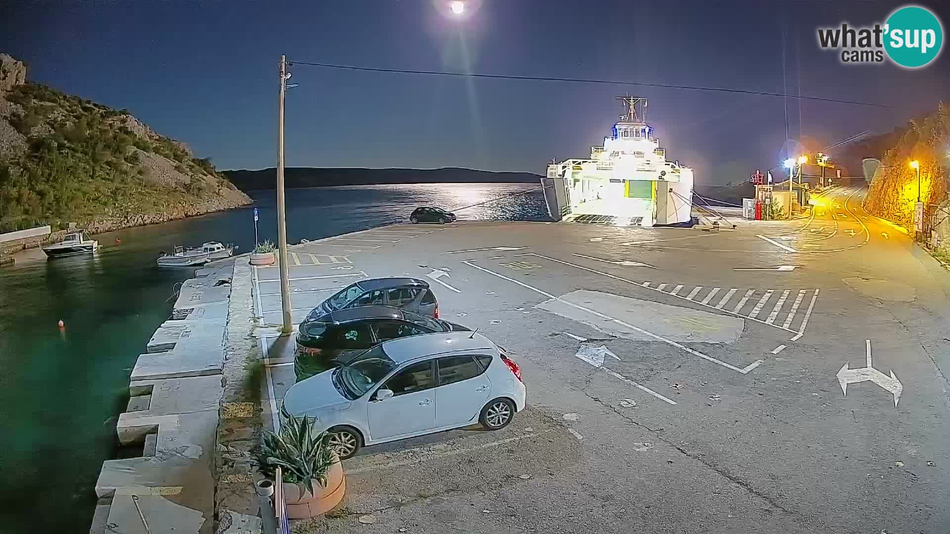 Webcam port de ferry de Prizna – vers l’île de Pag