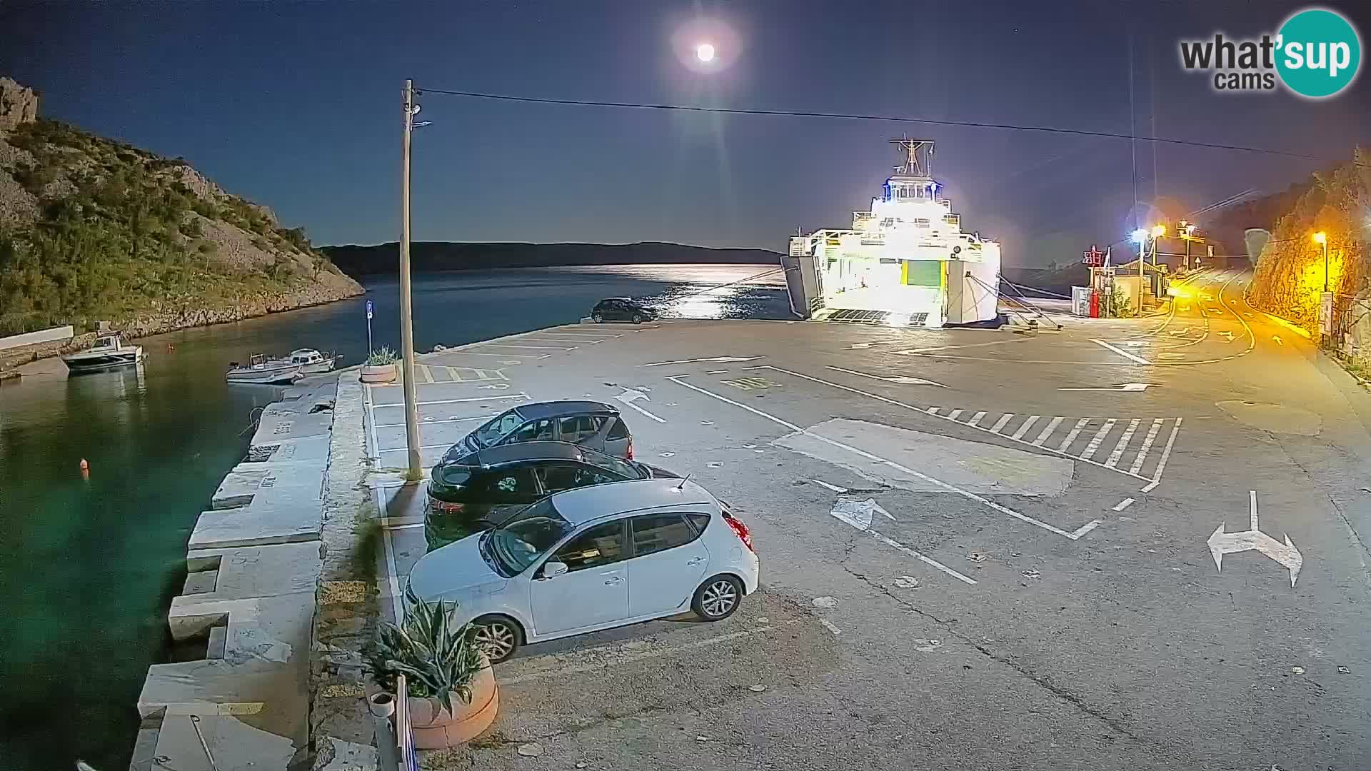 Webcam Fährhafen Prizna – zur Insel Pag