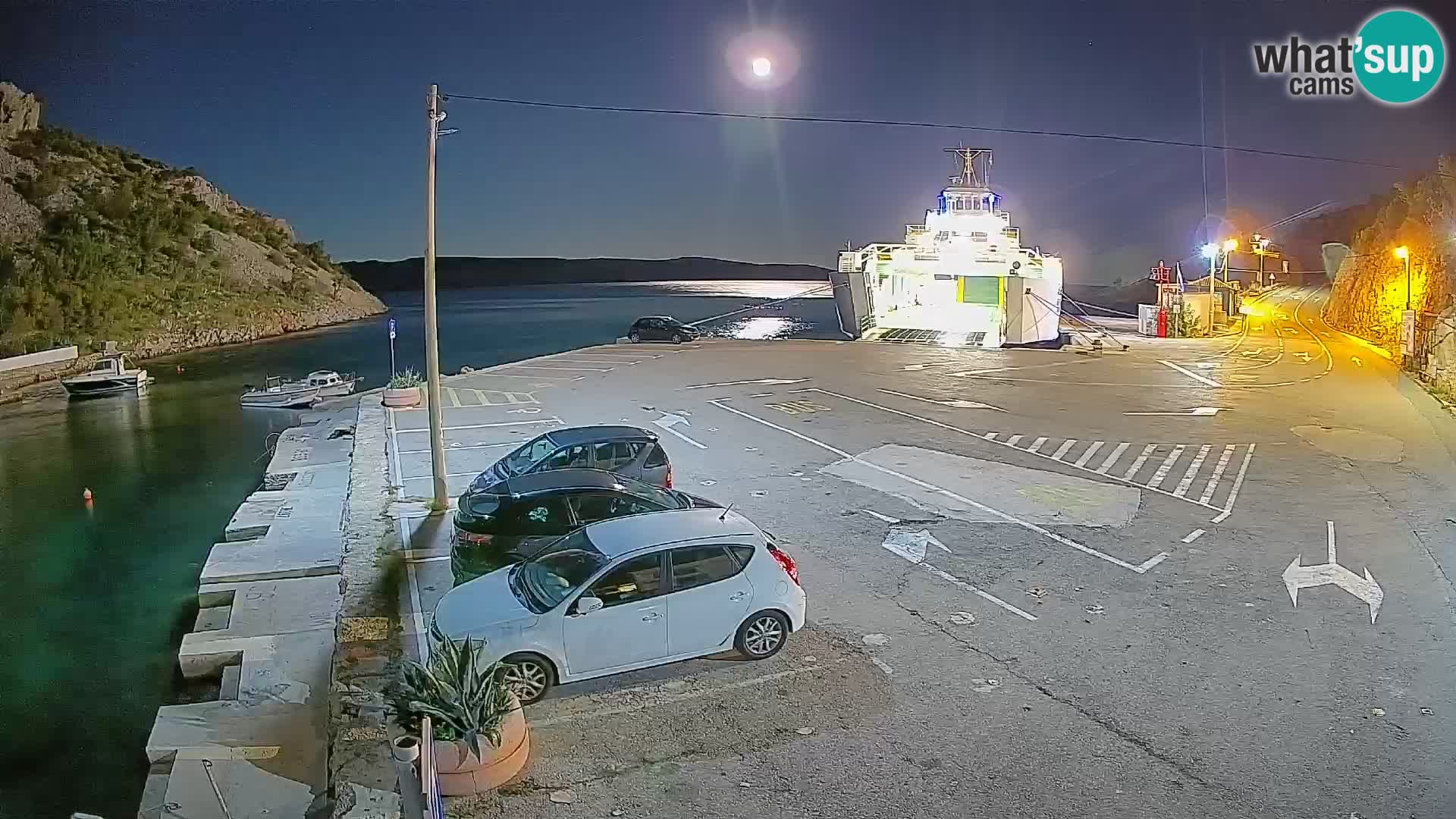 Webcam Fährhafen Prizna – zur Insel Pag