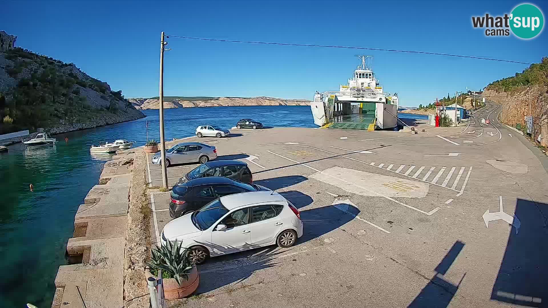 Webcam Fährhafen Prizna – zur Insel Pag