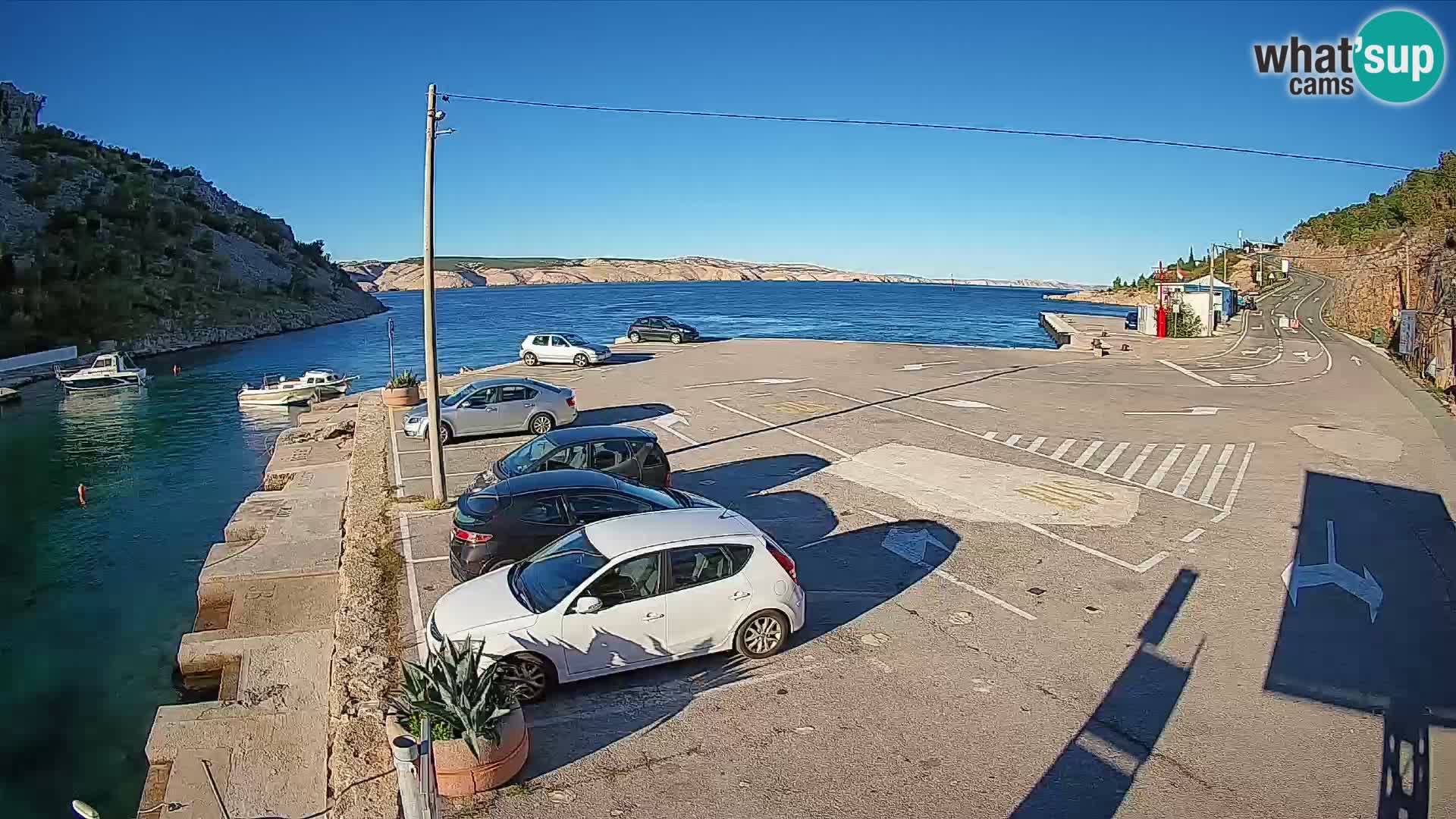 Webcam port de ferry de Prizna – vers l’île de Pag