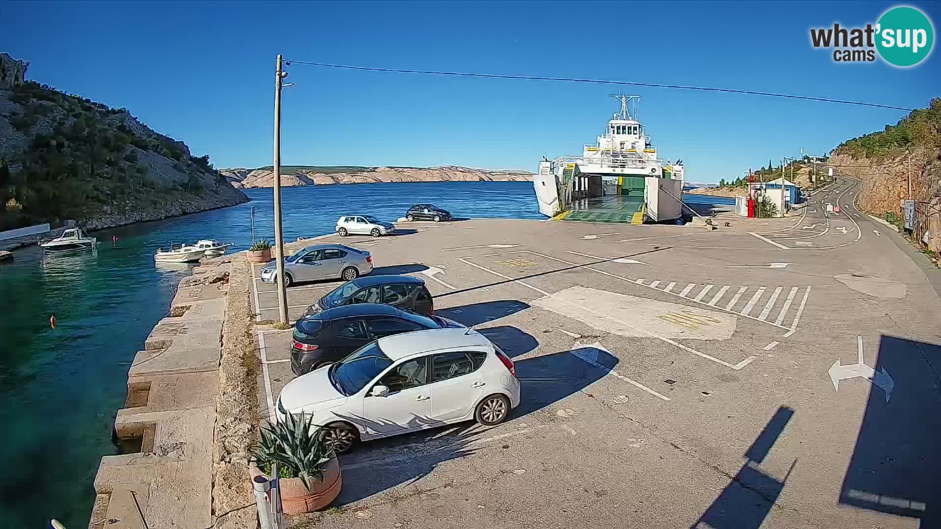 Webcam Fährhafen Prizna – zur Insel Pag