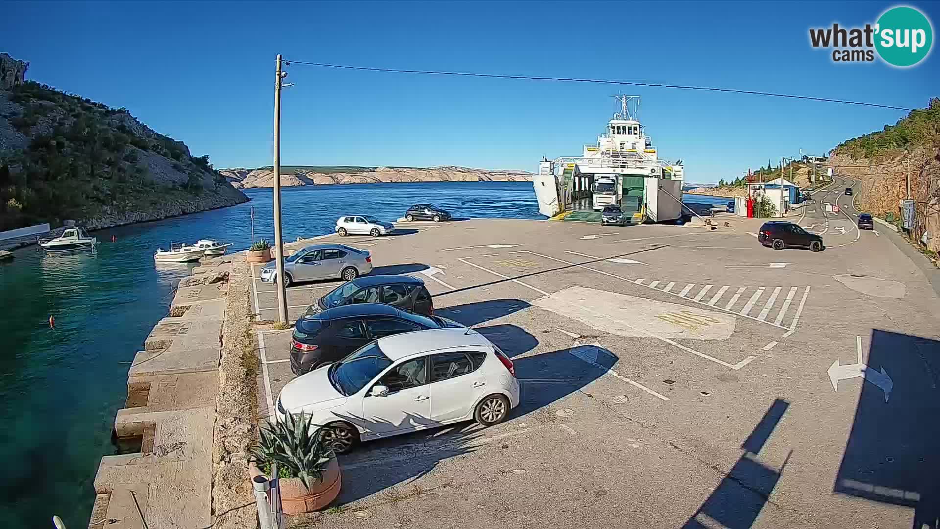 Webcam Fährhafen Prizna – zur Insel Pag