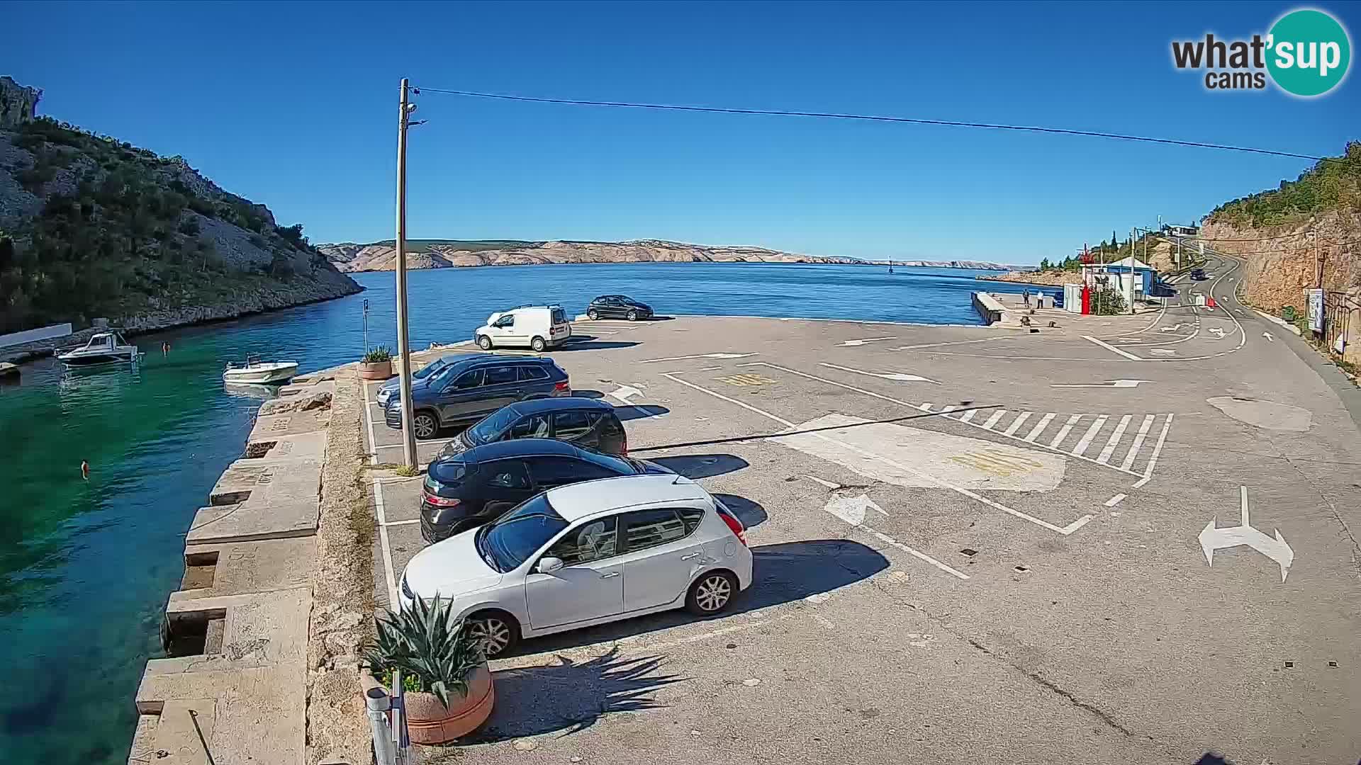 Webcam Fährhafen Prizna – zur Insel Pag