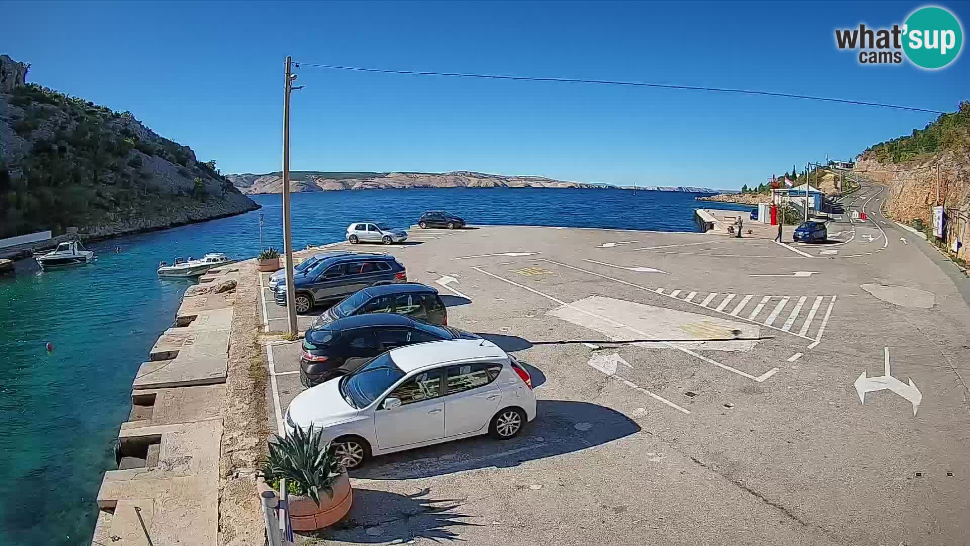 Webcam port de ferry de Prizna – vers l’île de Pag