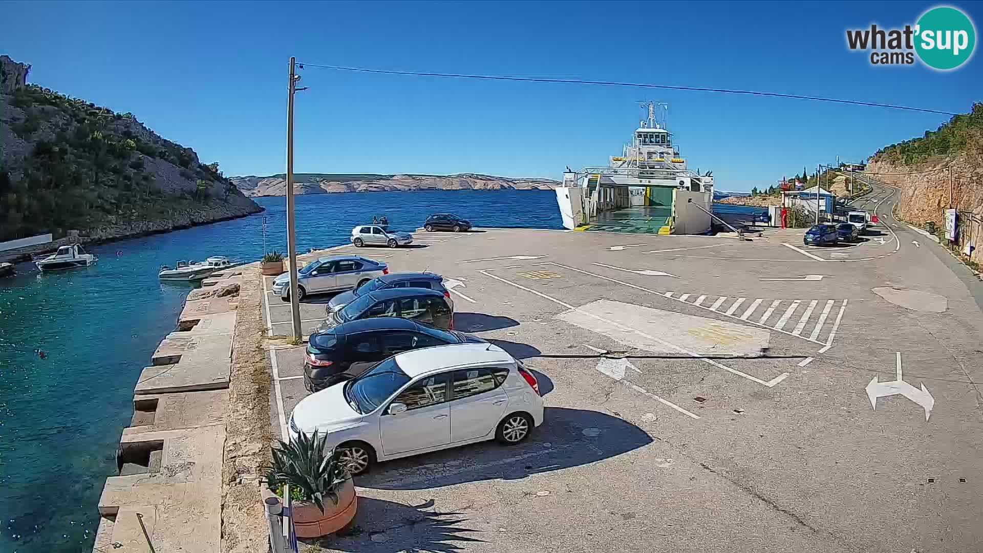 Webcam Fährhafen Prizna – zur Insel Pag