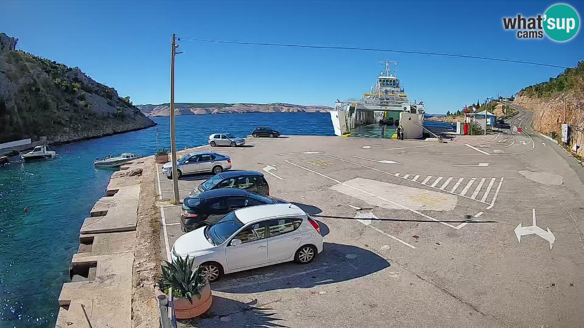 Webcam Fährhafen Prizna – zur Insel Pag