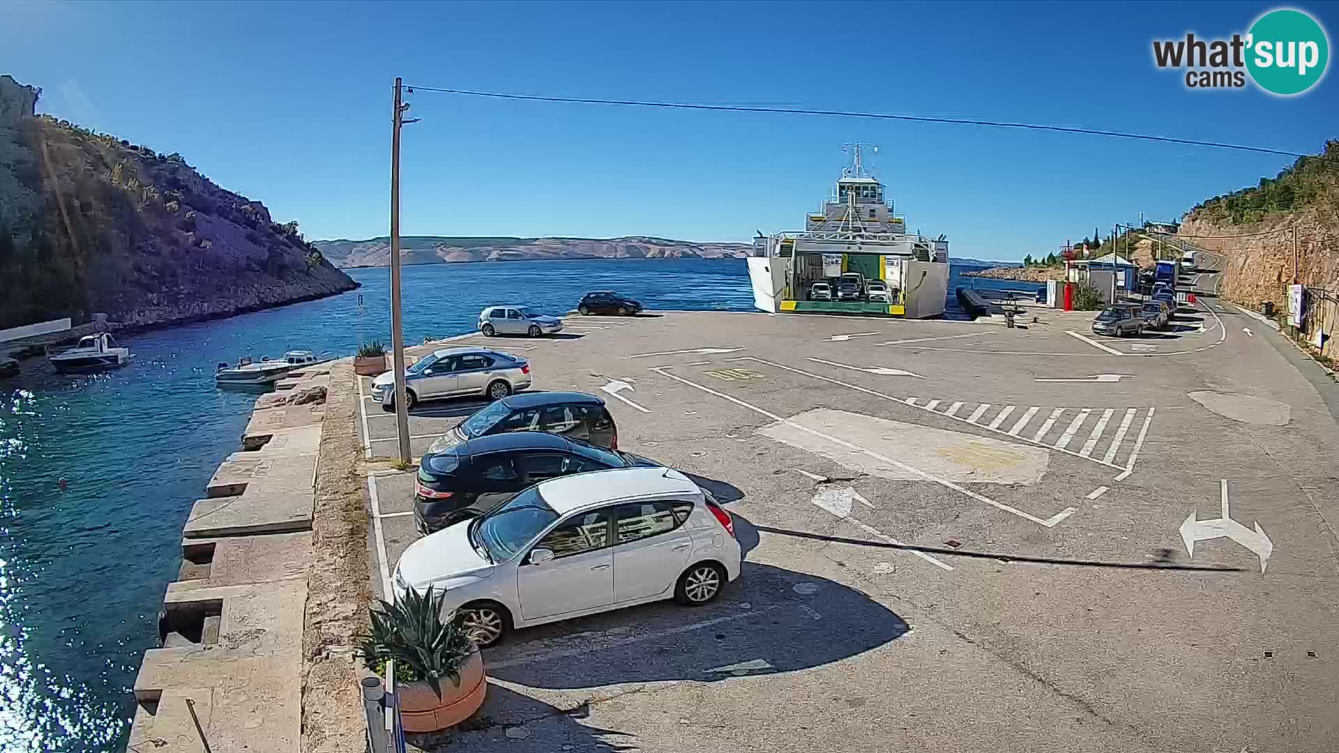 Webcam Fährhafen Prizna – zur Insel Pag