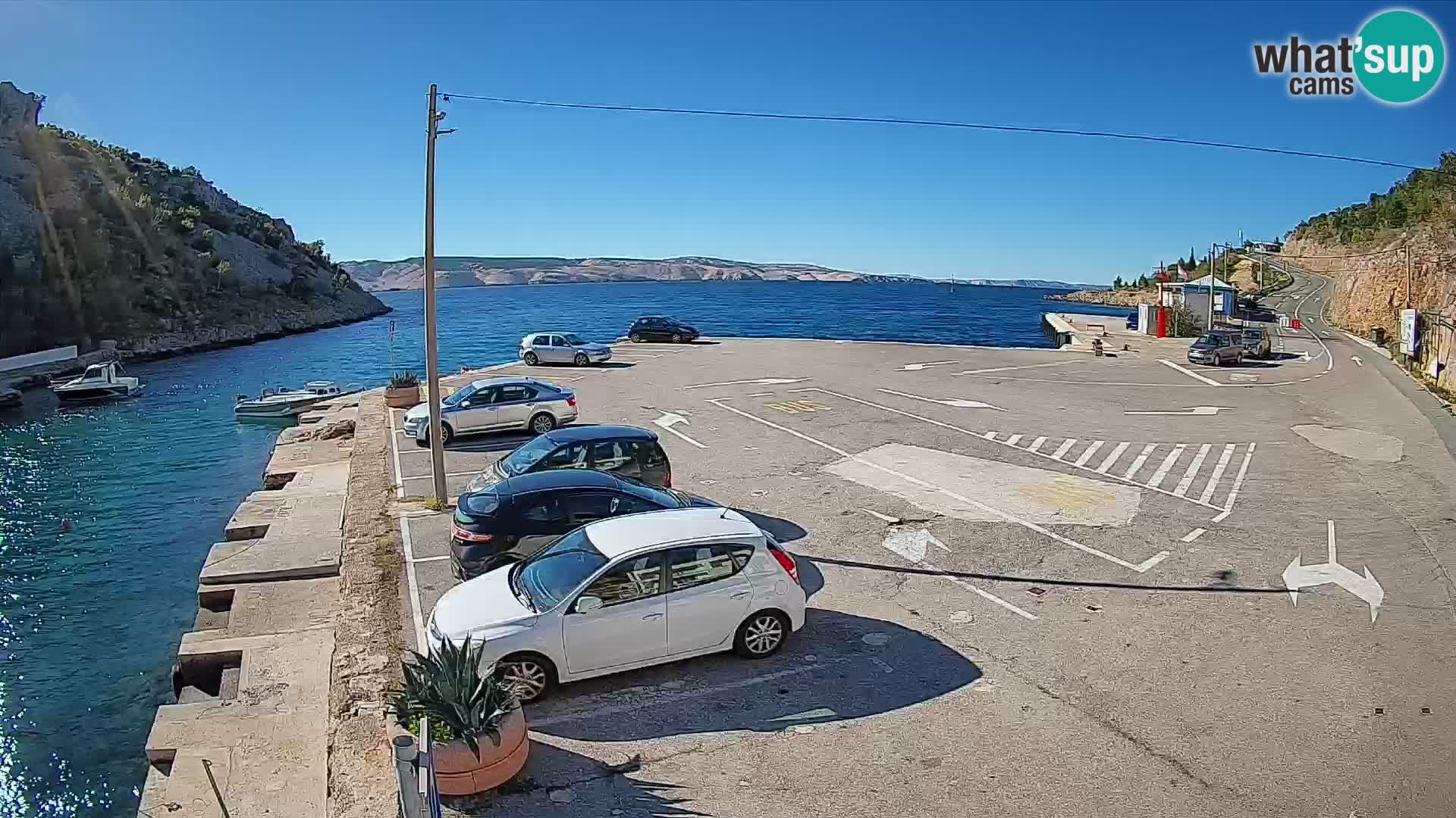 Webcam port de ferry de Prizna – vers l’île de Pag