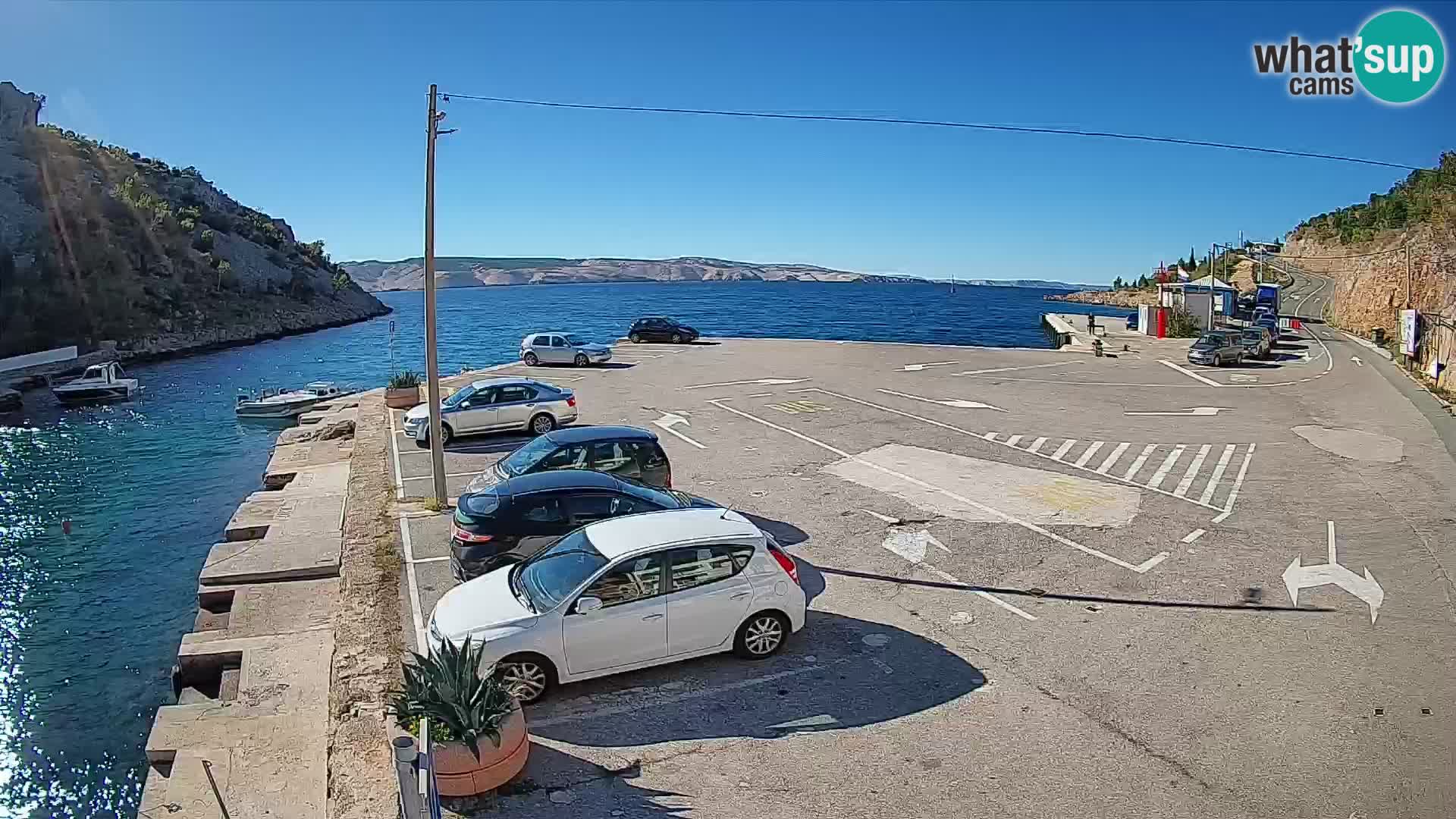 Webcam Prizna ferry port to Pag island