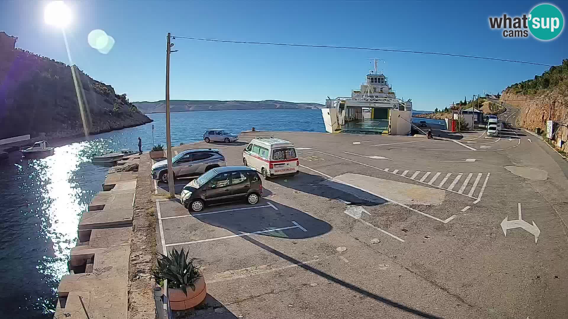 Webcam port de ferry de Prizna – vers l’île de Pag