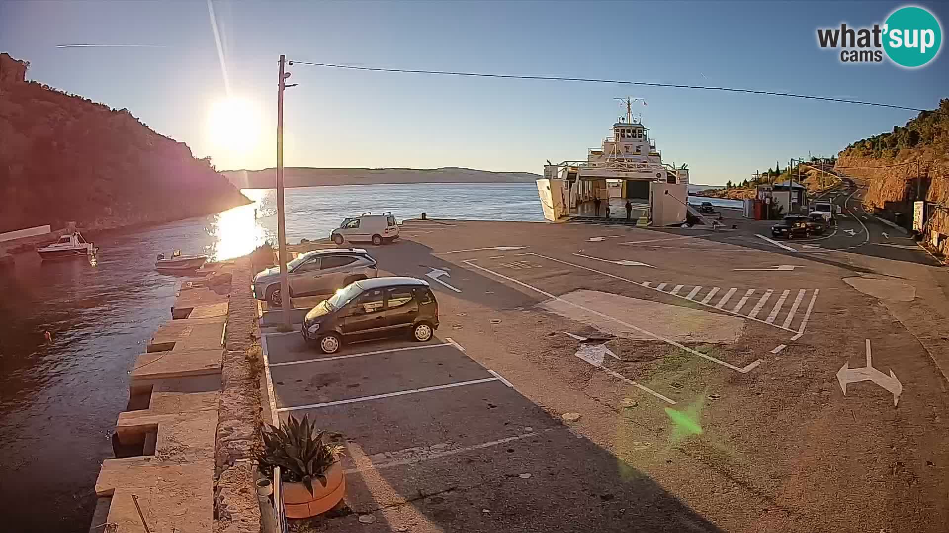 Webcam Fährhafen Prizna – zur Insel Pag