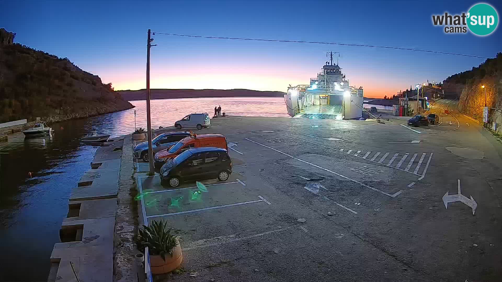 Webcam Fährhafen Prizna – zur Insel Pag