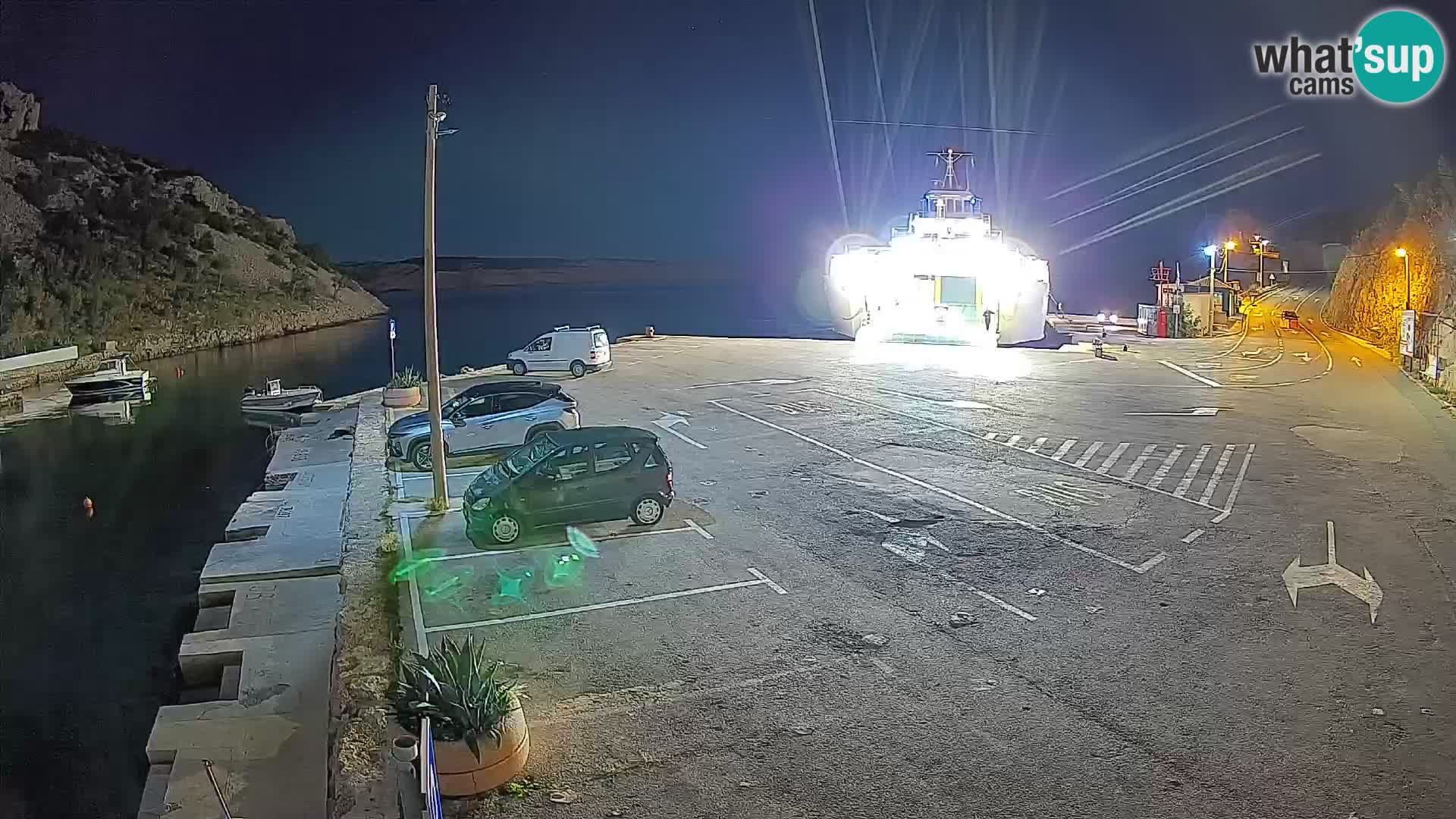 Webcam port de ferry de Prizna – vers l’île de Pag