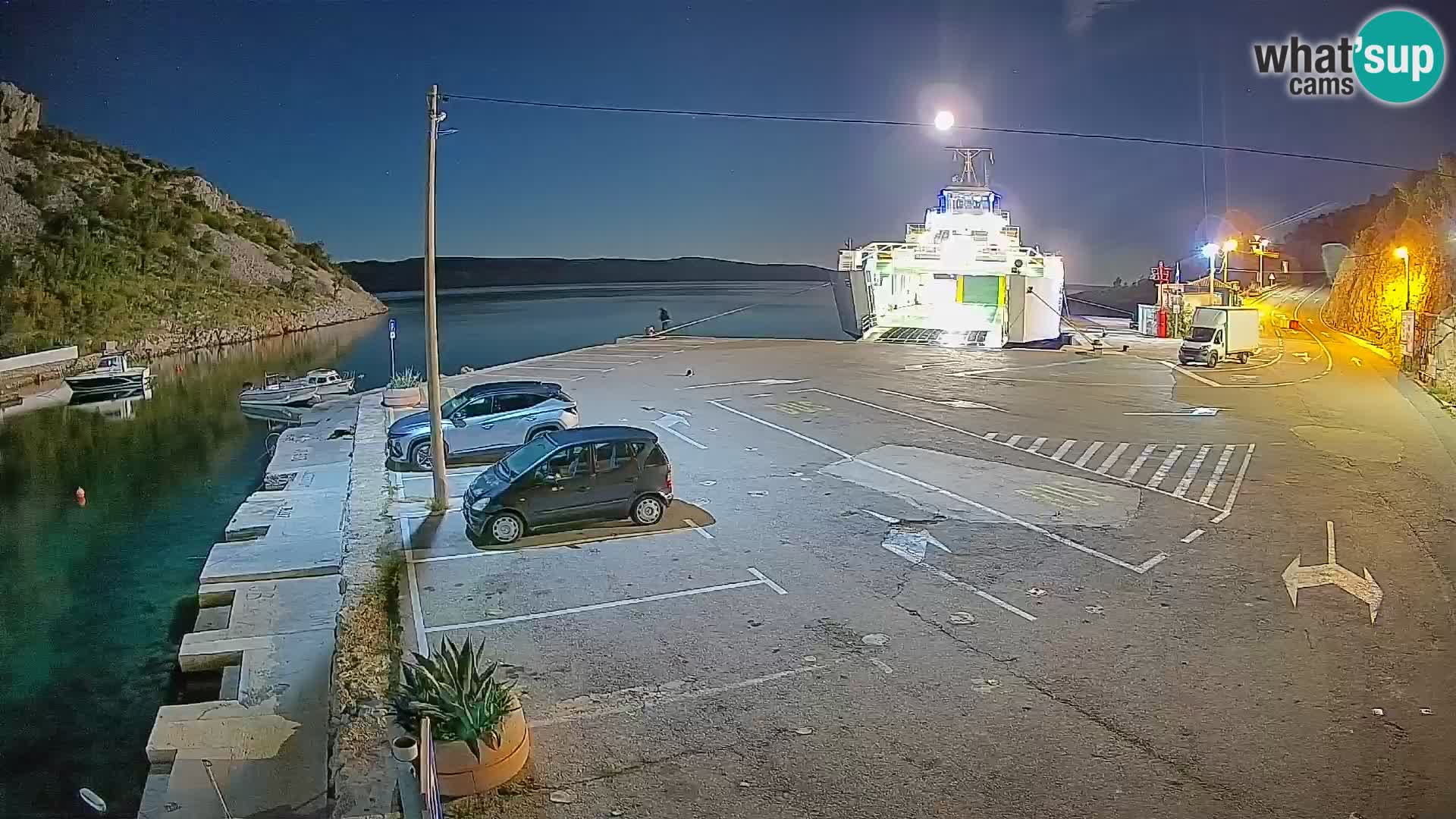 Webcam port de ferry de Prizna – vers l’île de Pag