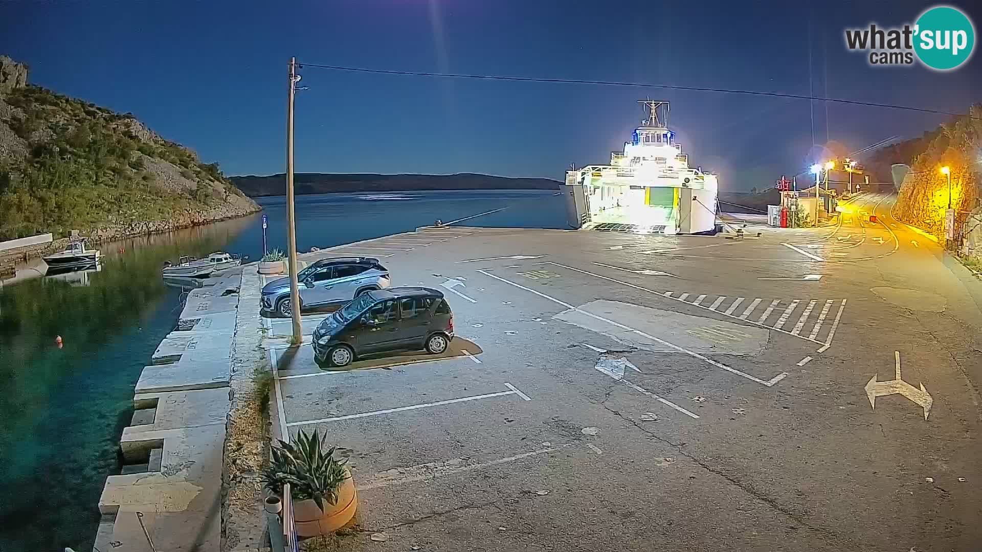 Webcam port de ferry de Prizna – vers l’île de Pag