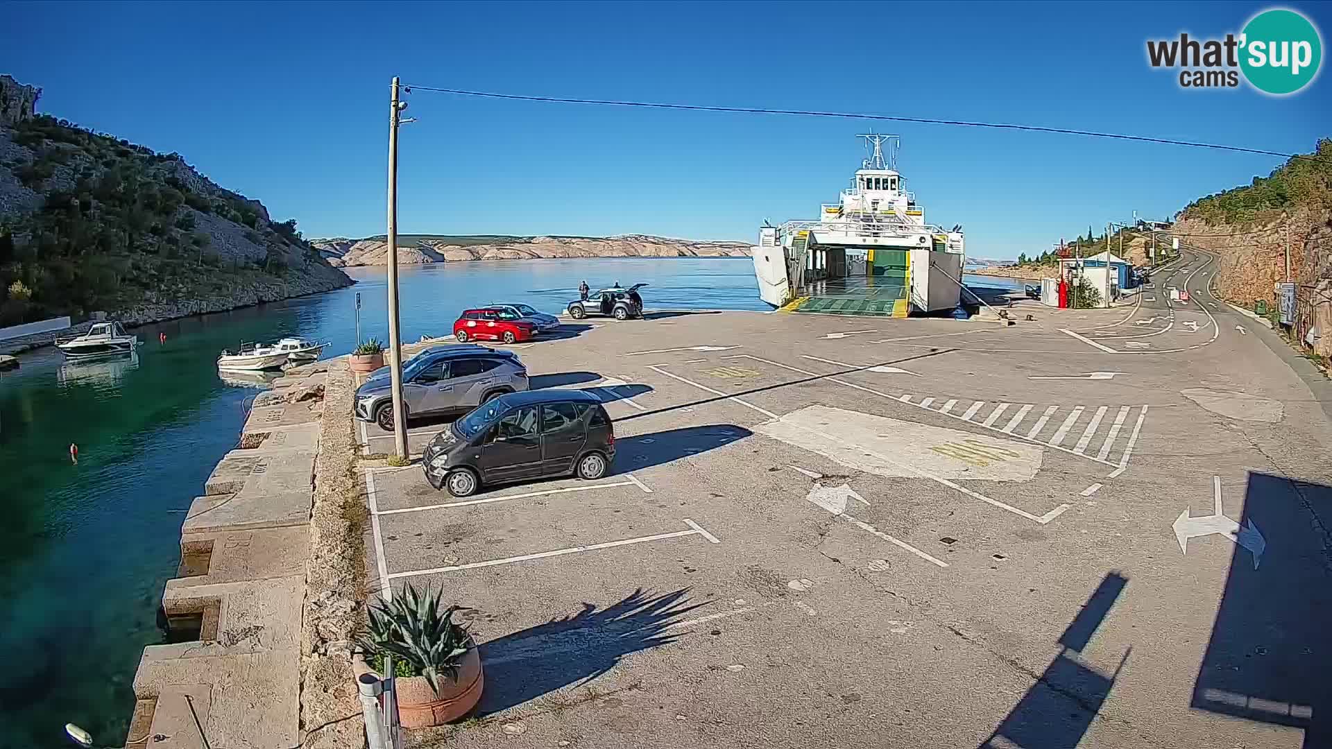 Webcam Fährhafen Prizna – zur Insel Pag