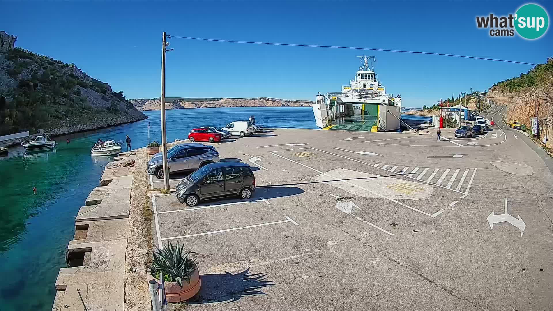 Webcam Fährhafen Prizna – zur Insel Pag