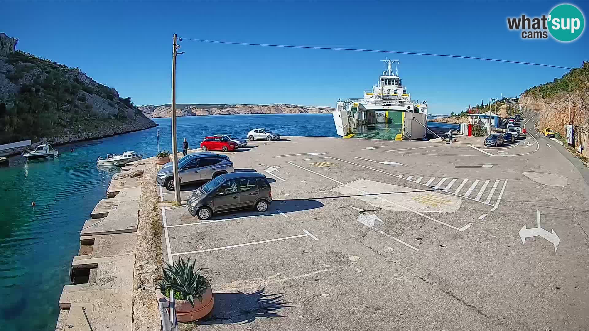 Webcam Fährhafen Prizna – zur Insel Pag