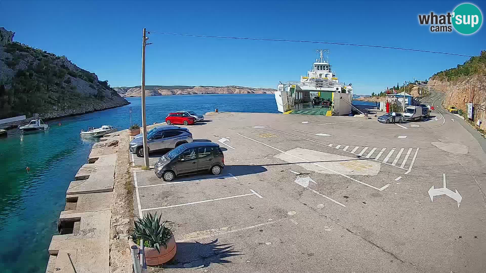 Webcam Fährhafen Prizna – zur Insel Pag