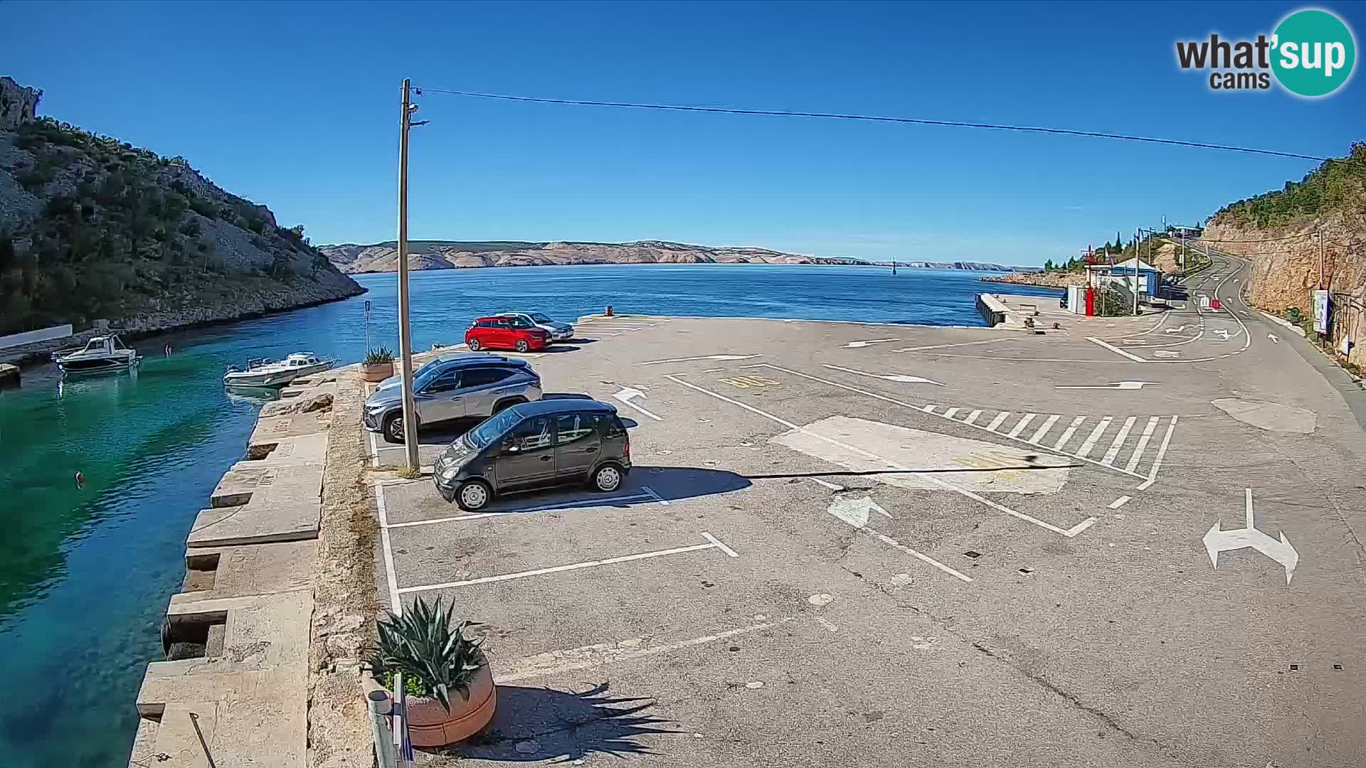 Webcam port de ferry de Prizna – vers l’île de Pag