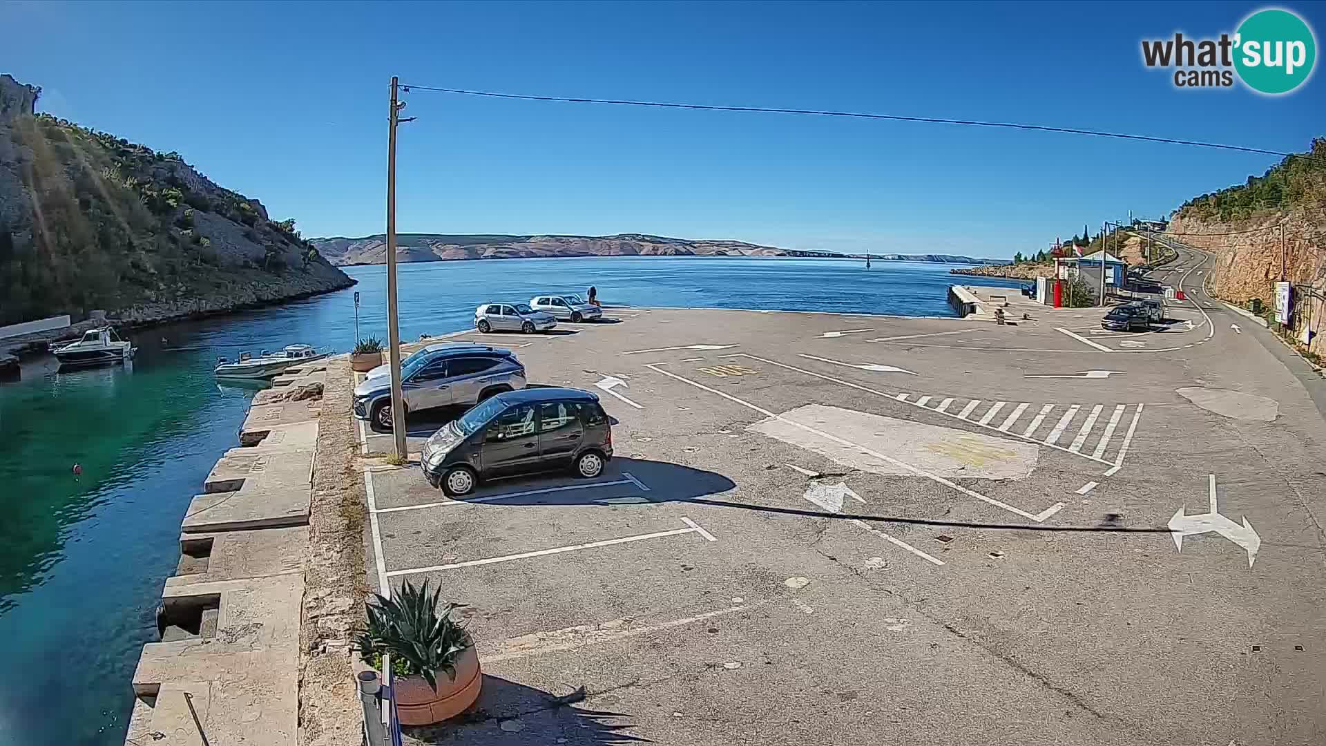 Webcam port de ferry de Prizna – vers l’île de Pag