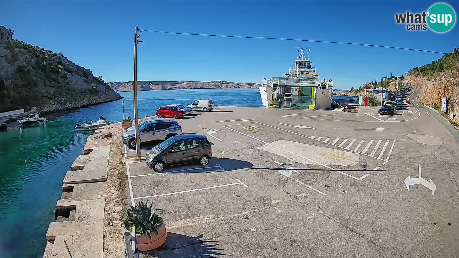 Webcam Prizna ferry port to Pag island