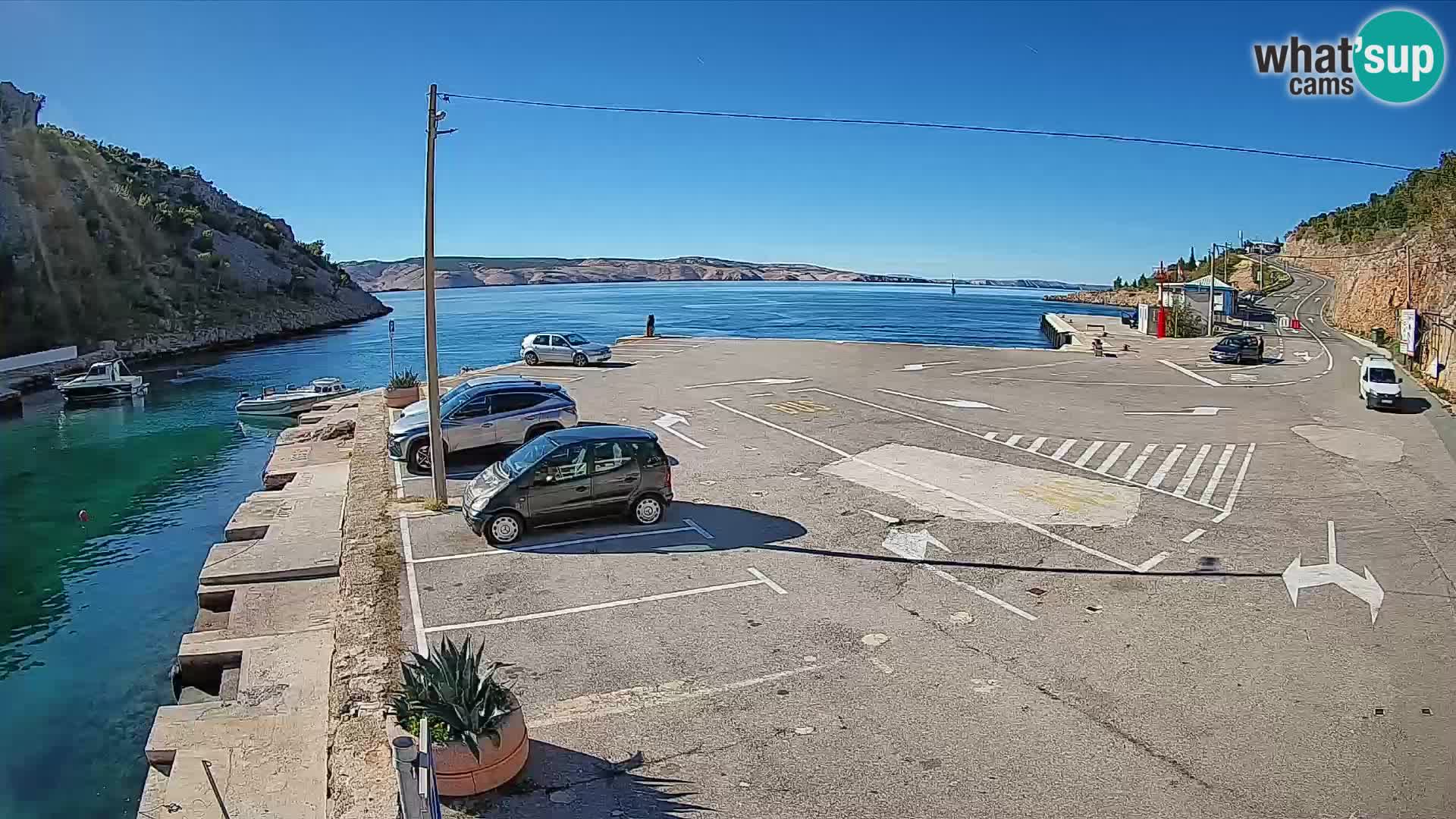 Webcam port de ferry de Prizna – vers l’île de Pag