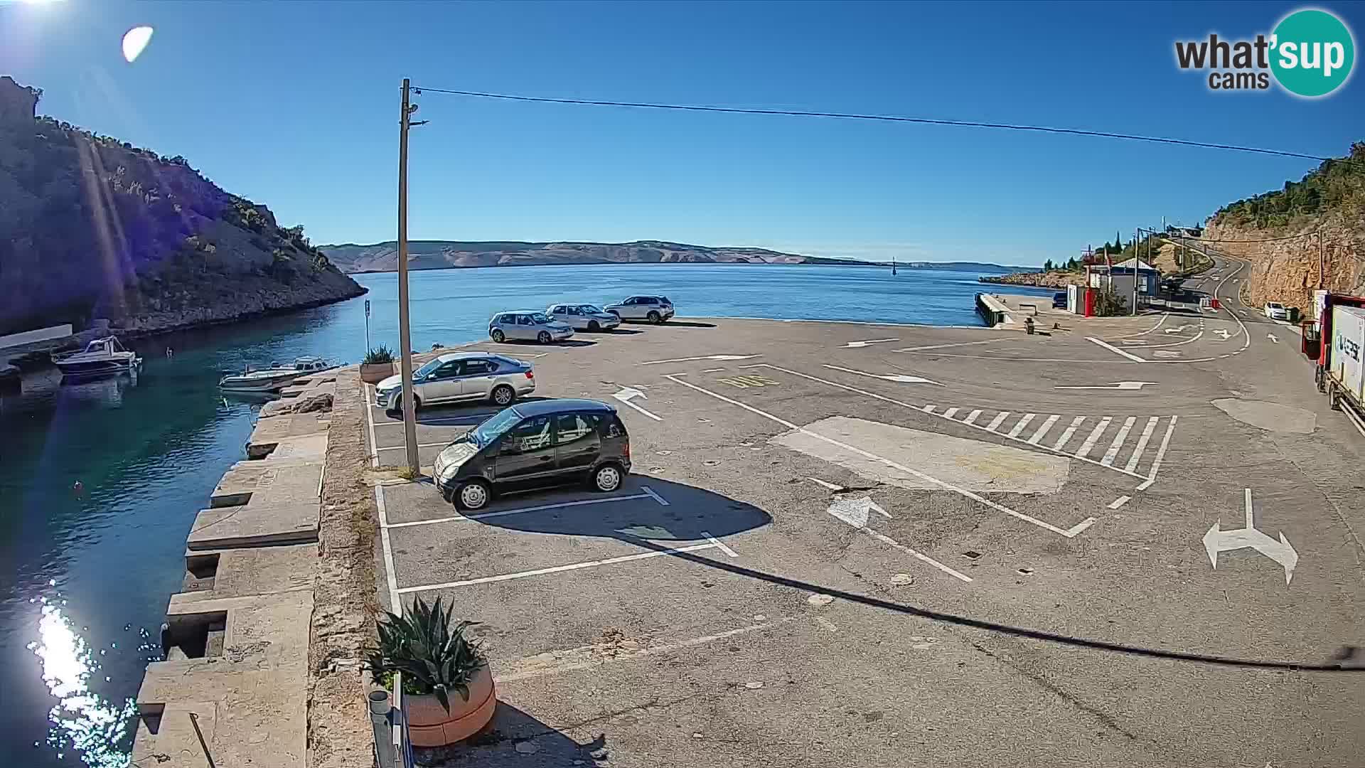 Webcam Fährhafen Prizna – zur Insel Pag