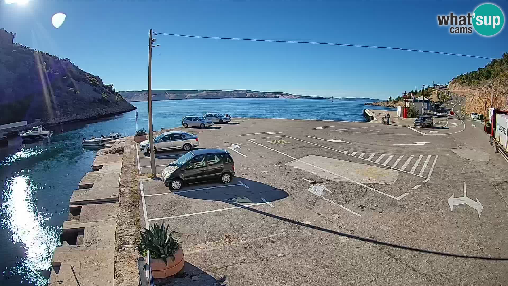 Webcam Prizna ferry port to Pag island