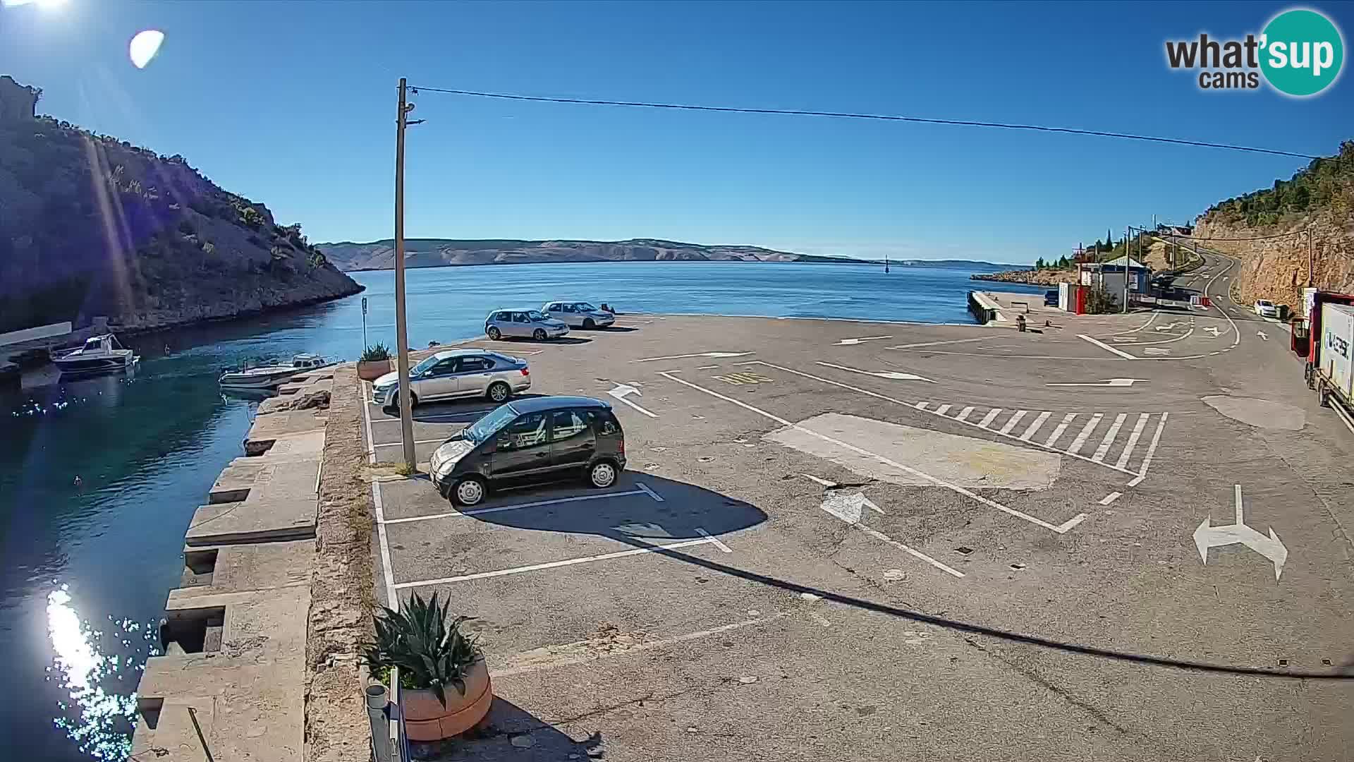 Webcam port de ferry de Prizna – vers l’île de Pag