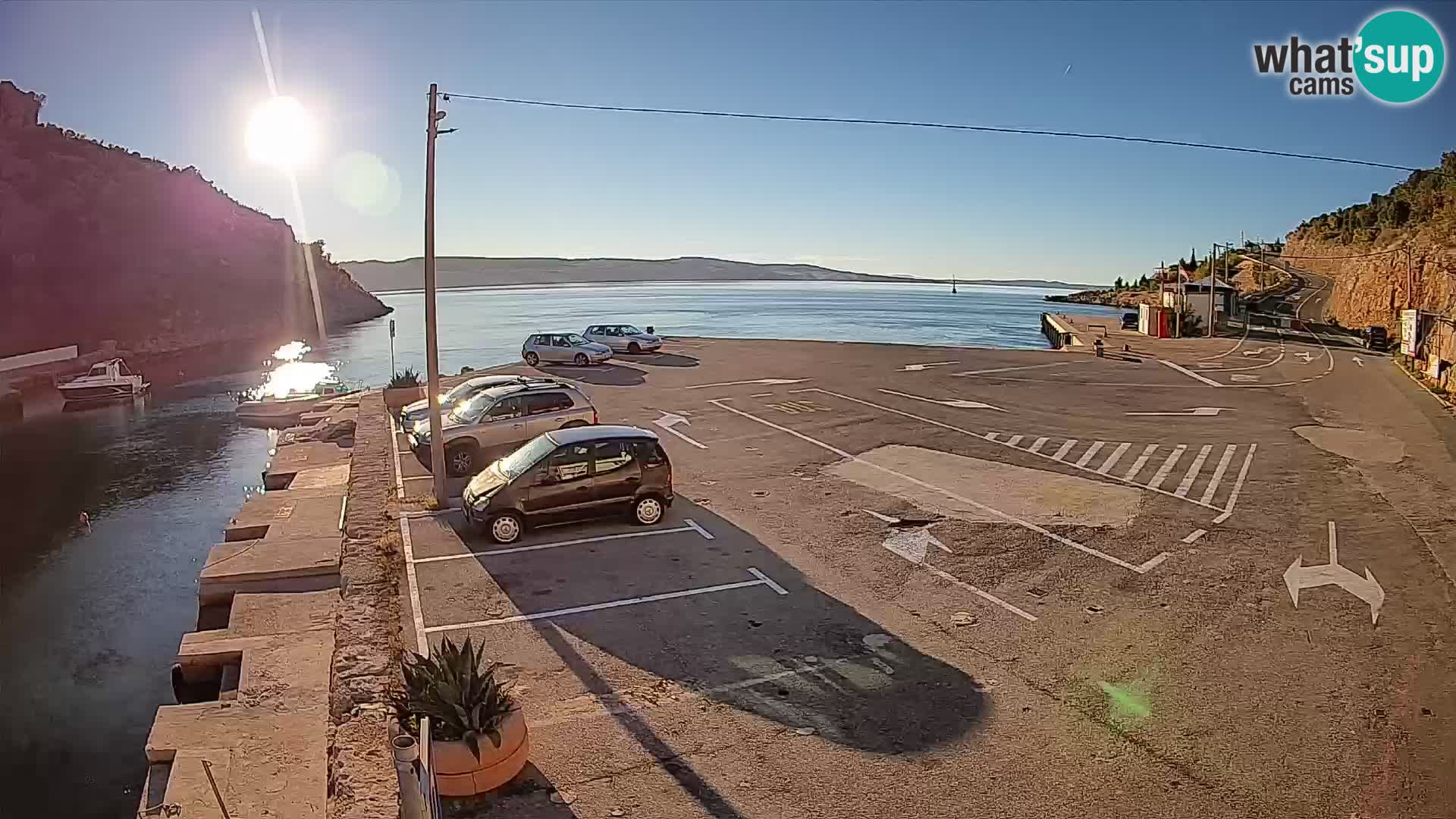 Webcam port de ferry de Prizna – vers l’île de Pag