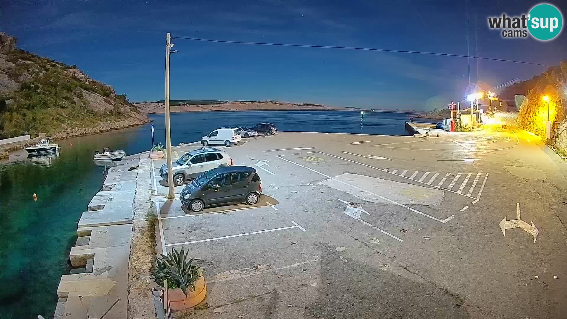 Webcam port de ferry de Prizna – vers l’île de Pag