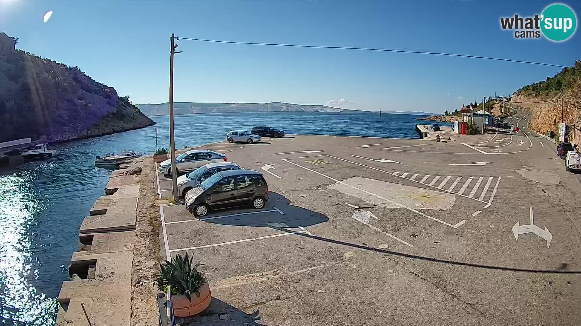 Webcam Prizna ferry port to Pag island