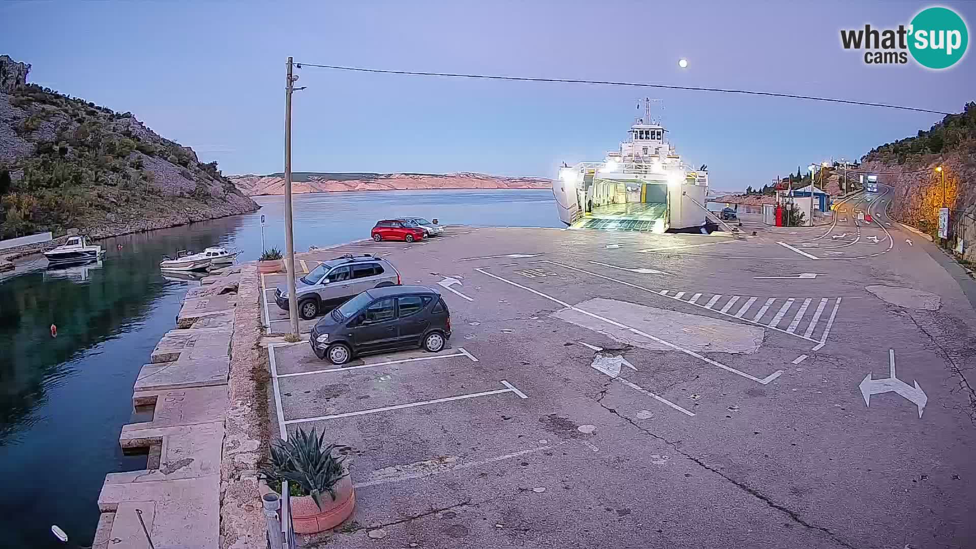 Webcam Fährhafen Prizna – zur Insel Pag