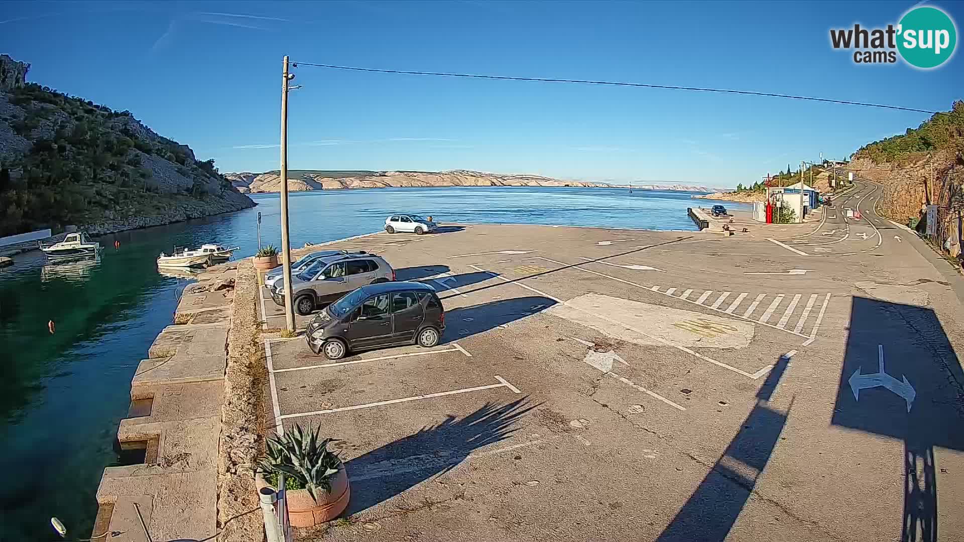Webcam port de ferry de Prizna – vers l’île de Pag