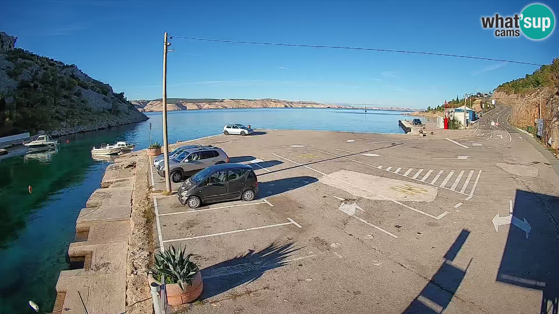 Webcam Fährhafen Prizna – zur Insel Pag