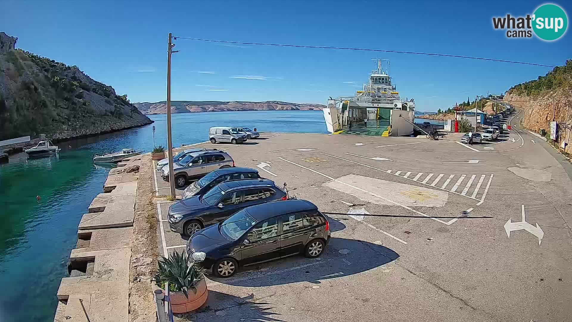 Webcam Fährhafen Prizna – zur Insel Pag