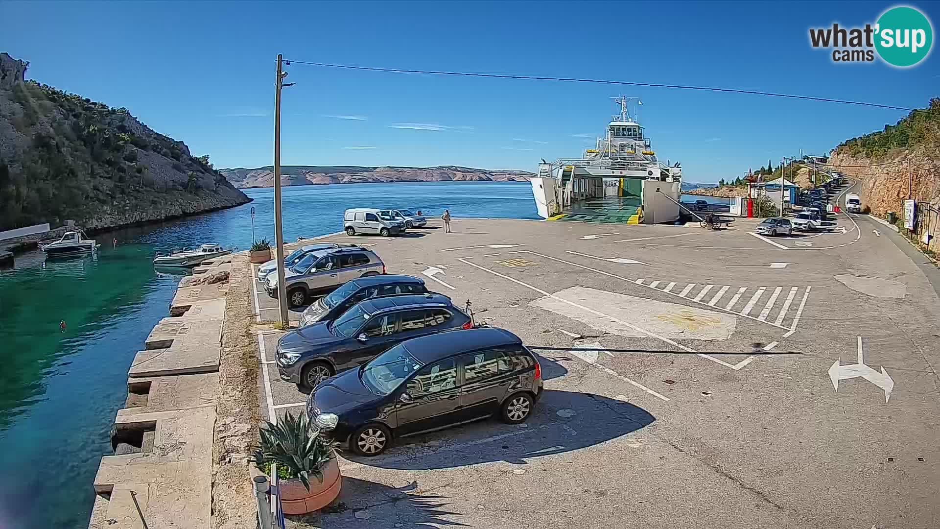 Webcam Fährhafen Prizna – zur Insel Pag